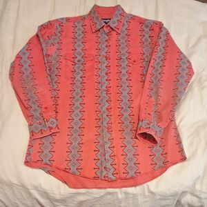 Vintage Wrangler Aztec Red Button-Up Shirt